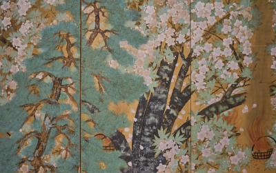 Japanese Six Panel Screen Yozakura