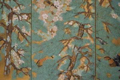Japanese Six Panel Screen Yozakura
