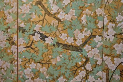 Japanese Six Panel Screen Yozakura