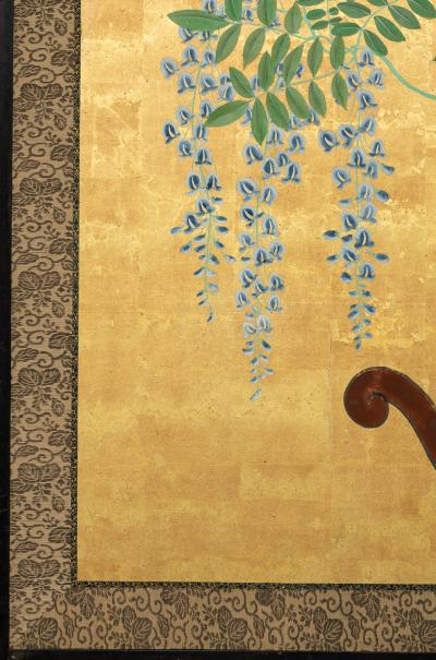 Japanese Six Panel Screens Pair of Festival Carts