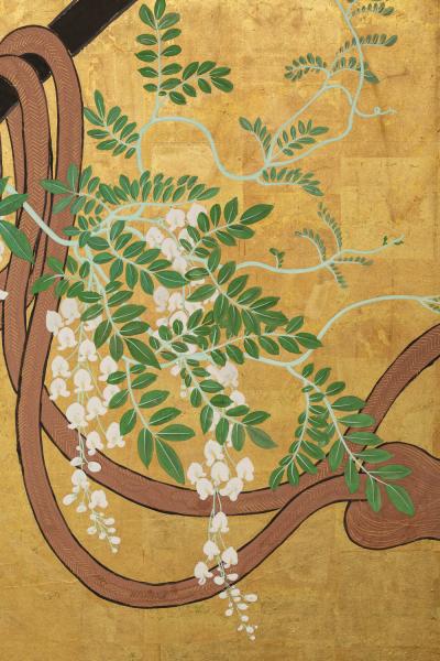 Japanese Six Panel Screens Pair of Festival Carts