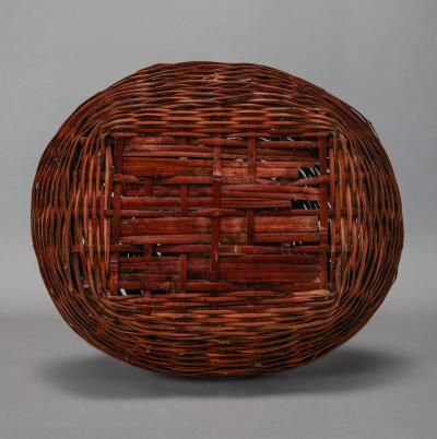 Japanese Smoked Bamboo Flower Arranging Ikebana Basket