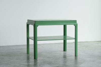 Japanese Style Side or Coffee Table in Jade Lacquered Wood Early 20th Century