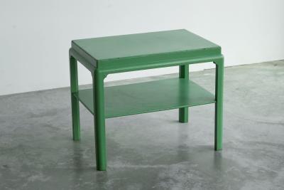 Japanese Style Side or Coffee Table in Jade Lacquered Wood Early 20th Century