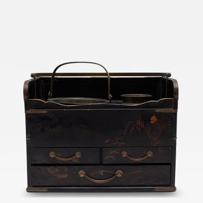 Japanese Tabako bon with Gilt Mountain Landscapes