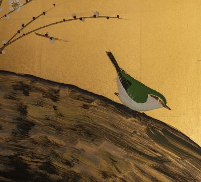 Japanese Two Panel Screen Autumn Day in the year 1931 Xinwei 