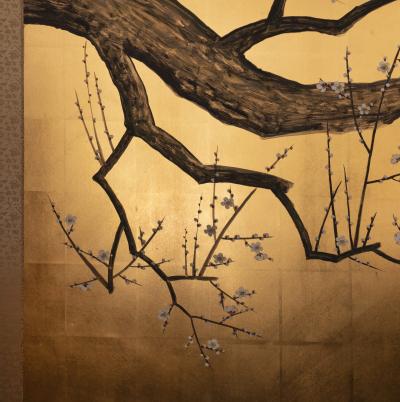 Japanese Two Panel Screen Autumn Day in the year 1931 Xinwei 