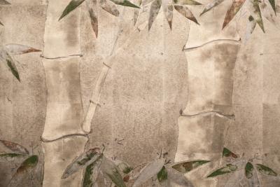 Japanese Two Panel Screen Bamboo in the Moonlight on Silver