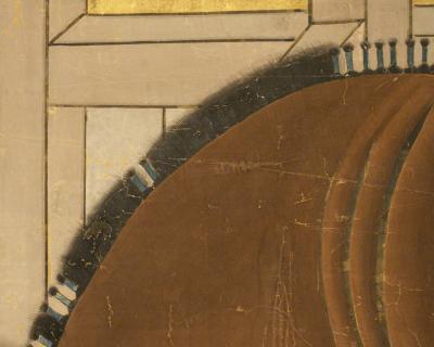 Japanese Two Panel Screen Bay Stallion in Stable