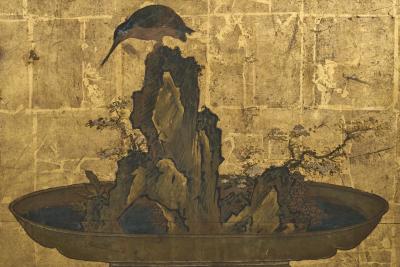 Japanese Two Panel Screen Bonsai