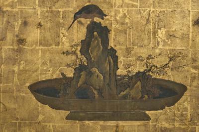 Japanese Two Panel Screen Bonsai