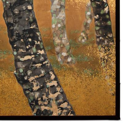 Japanese Two Panel Screen Cherry Grove