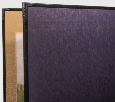 Japanese Two Panel Screen Country Farm