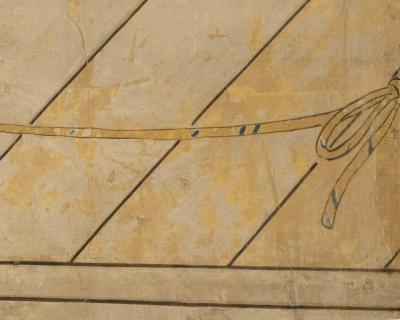 Japanese Two Panel Screen Dappled Grey in Stable