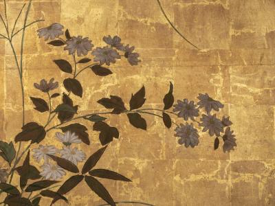 Japanese Two Panel Screen Deer in Autumn Landscape