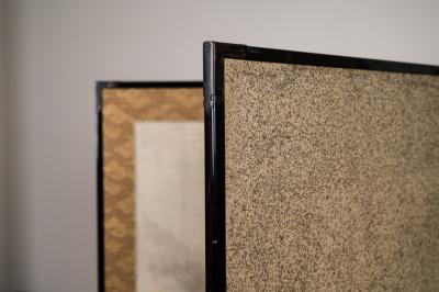 Japanese Two Panel Screen Dragon in the Mist