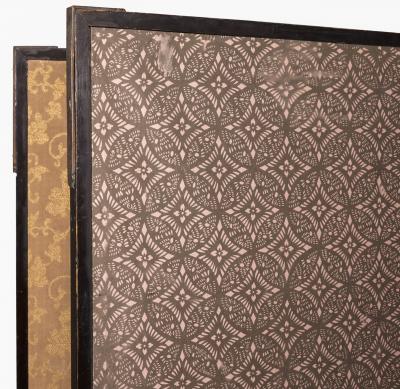 Japanese Two Panel Screen Egrets on Rivers Edge