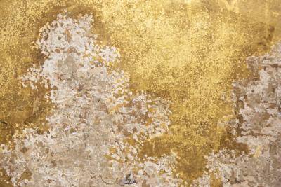 Japanese Two Panel Screen Farmhouse in a Forest of Cherry Blossoms