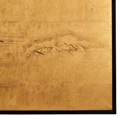 Japanese Two Panel Screen Fishing on the Flats