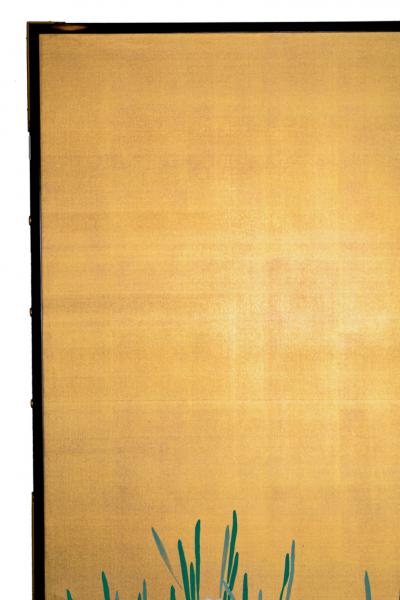 Japanese Two Panel Screen Flowers by River s Edge