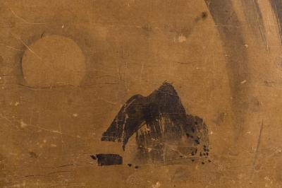 Japanese Two Panel Screen Gibbons of Folklore