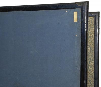 Japanese Two Panel Screen Gold Lattice