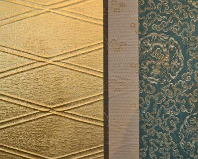 Japanese Two Panel Screen Gold Lattice