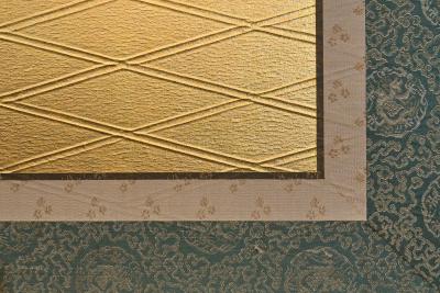 Japanese Two Panel Screen Gold Lattice