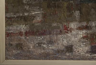 Japanese Two Panel Screen Harbor Scene in Abstract Form