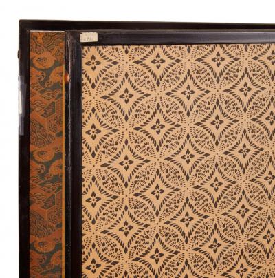 Japanese Two Panel Screen Hawk Perched in Pine Tree