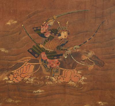 Japanese Two Panel Screen Heike