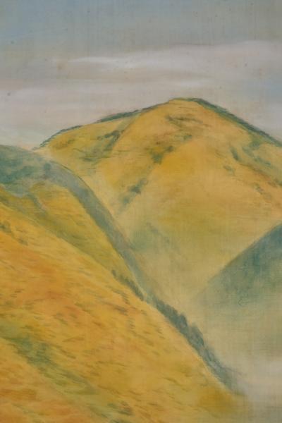 Japanese Two Panel Screen Higashiyama Hills in Autumn