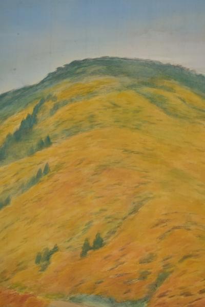 Japanese Two Panel Screen Higashiyama Hills in Autumn