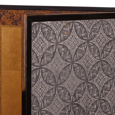 Japanese Two Panel Screen Horses in Stable