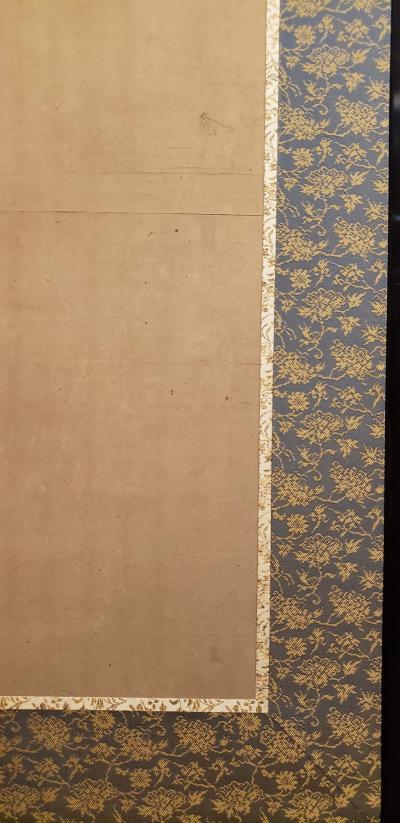 Japanese Two Panel Screen Ink Painting of Banana Leaves on Mulberry Paper
