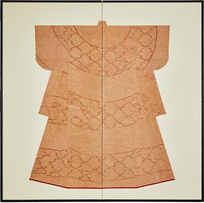 Japanese Two Panel Screen Kimono
