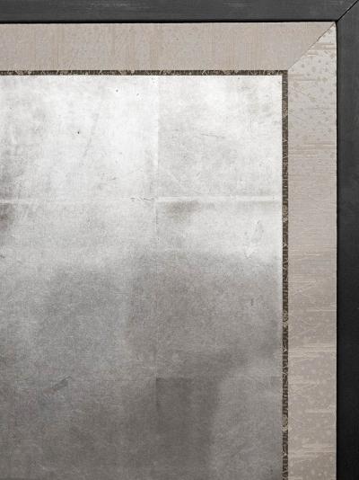 Japanese Two Panel Screen Moon Rising Over Turbulent Ocean Landscape