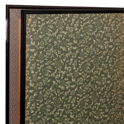 Japanese Two Panel Screen Moon and Flowers