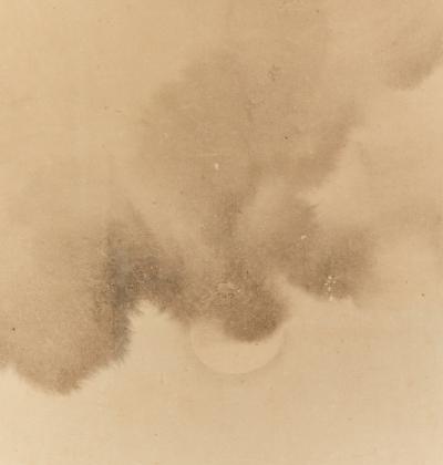 Japanese Two Panel Screen Moonlit Forest Landscape with Deer