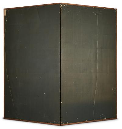 Japanese Two Panel Screen Moonlit Forest Landscape with Deer