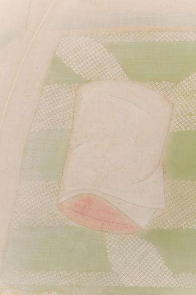 Japanese Two Panel Screen Mother and Child at Bedtime