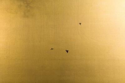 Japanese Two Panel Screen Mountains in the Mist