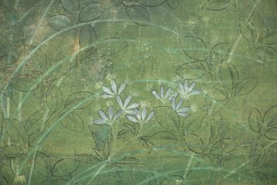 Japanese Two Panel Screen Plains of Musashino with Full Moon Rising