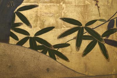 Japanese Two Panel Screen Plum Blossom in the Mist