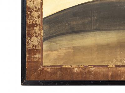 Japanese Two Panel Screen Plum on Gold Leaf