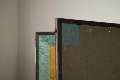 Japanese Two Panel Screen Pomegranate Tree