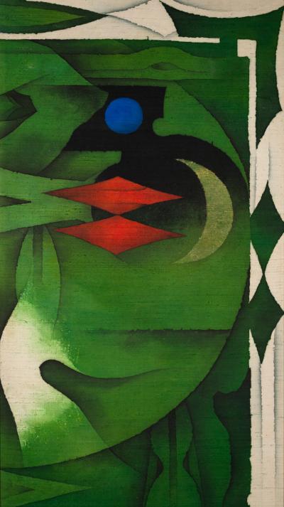 Japanese Two Panel Screen Psychedelic Forms