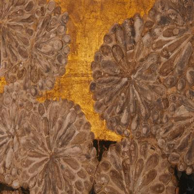 Japanese Two Panel Screen Rimpa painting of Chrysanthemums