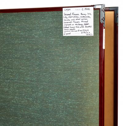 Japanese Two Panel Screen Seasonal Flowers