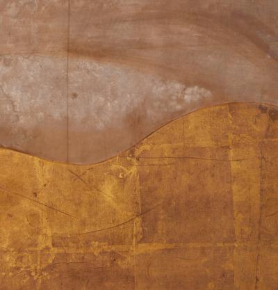 Japanese Two Panel Screen Snow Scene on the Marsh